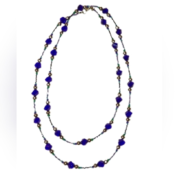 NWT🇨🇦 Artisan Handcrafted shiny AAA Crystal beaded long Statement Necklace - Picture 5 of 16